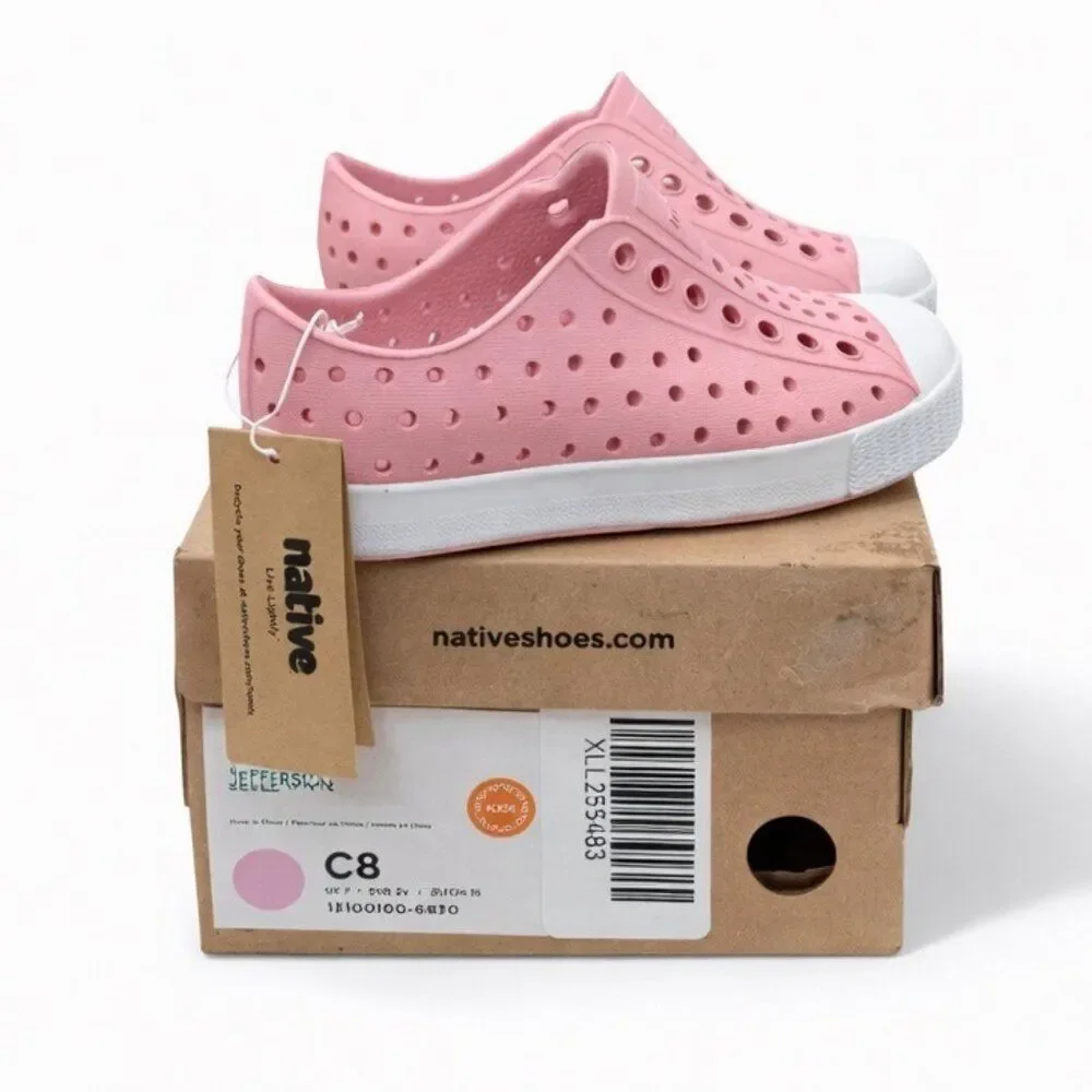 Native Jefferson Toddler Kids Slip-On Water Shoes Rose Pink C8 Lightweight